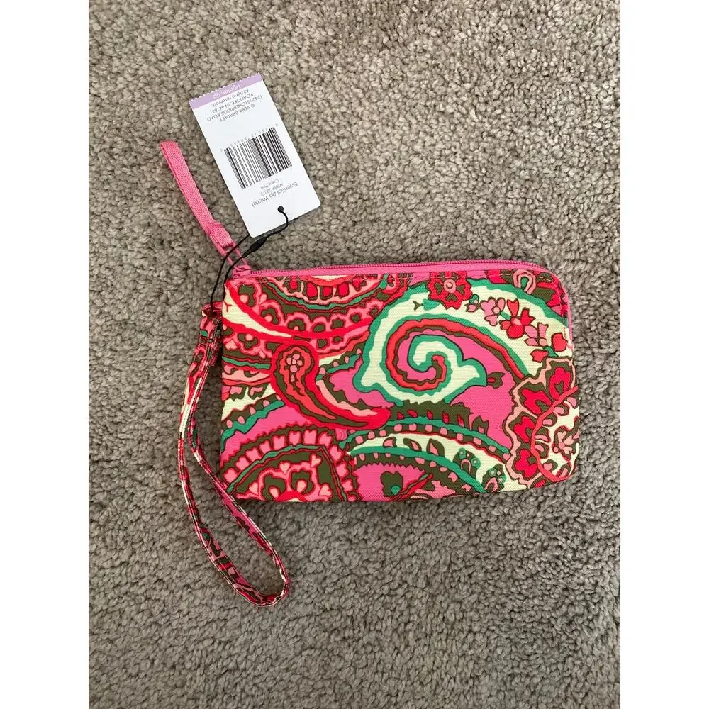 New Vera Bradley Essential Zip Wristlet, Capri Pink